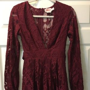 Maroon lace playsuit ✨